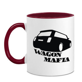 Кружка двухцветная с принтом WAGON MAFIA в Курске, керамика | объем — 330 мл, диаметр — 80 мм. Цветная ручка и кайма сверху, в некоторых цветах — вся внутренняя часть | дрифт