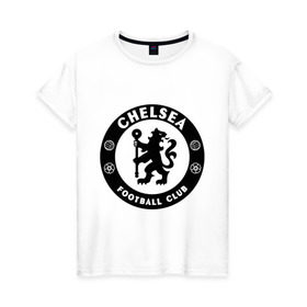 Женская футболка хлопок с принтом Chelsea logo в Курске, 100% хлопок | прямой крой, круглый вырез горловины, длина до линии бедер, слегка спущенное плечо | 1905 | chelsea | chelsea logo | fc | footbal club | лого | логотип | спорт | футбол | футбольный клуб | челси