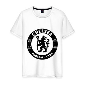 Мужская футболка хлопок с принтом Chelsea logo в Курске, 100% хлопок | прямой крой, круглый вырез горловины, длина до линии бедер, слегка спущенное плечо. | 1905 | chelsea | chelsea logo | fc | footbal club | лого | логотип | спорт | футбол | футбольный клуб | челси