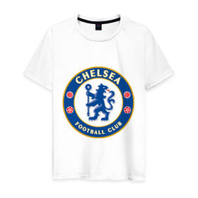 Мужская футболка хлопок с принтом Chelsea logo в Курске, 100% хлопок | прямой крой, круглый вырез горловины, длина до линии бедер, слегка спущенное плечо. | 1905 | chelsea | chelsea logo | fc | footbal club | лого | логотип | спорт | футбол | футбольный клуб | челси