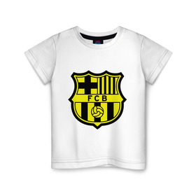 Детская футболка хлопок с принтом Barcelona logo в Курске, 100% хлопок | круглый вырез горловины, полуприлегающий силуэт, длина до линии бедер | Тематика изображения на принте: barcelona | fc | fc barcelona | footbal club | барселона | лого | логотип | спорт | футбол | футбольный клуб