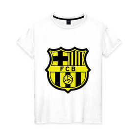 Женская футболка хлопок с принтом Barcelona logo в Курске, 100% хлопок | прямой крой, круглый вырез горловины, длина до линии бедер, слегка спущенное плечо | barcelona | fc | fc barcelona | footbal club | барселона | лого | логотип | спорт | футбол | футбольный клуб