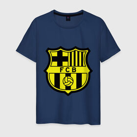 Мужская футболка хлопок с принтом Barcelona logo в Курске, 100% хлопок | прямой крой, круглый вырез горловины, длина до линии бедер, слегка спущенное плечо. | barcelona | fc | fc barcelona | footbal club | барселона | лого | логотип | спорт | футбол | футбольный клуб