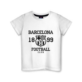 Детская футболка хлопок с принтом Barcelona 1899 в Курске, 100% хлопок | круглый вырез горловины, полуприлегающий силуэт, длина до линии бедер | barcelona | fc | fc barcelona | footbal club | барселона | лого | логотип | спорт | футбол | футбольный клуб