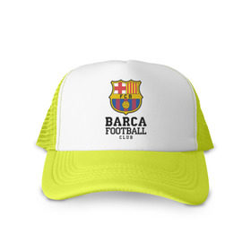 Кепка тракер с сеткой с принтом Barcelona FC в Курске, трикотажное полотно; задняя часть — сетка | длинный козырек, универсальный размер, пластиковая застежка | barcelona | fc | fc barcelona | footbal club | барселона | лого | логотип | спорт | футбол | футбольный клуб