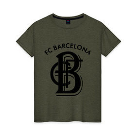 Женская футболка хлопок с принтом FC Barcelona в Курске, 100% хлопок | прямой крой, круглый вырез горловины, длина до линии бедер, слегка спущенное плечо | barcelona | fc | fc barcelona | footbal club | барселона | лого | логотип | спорт | футбол | футбольный клуб