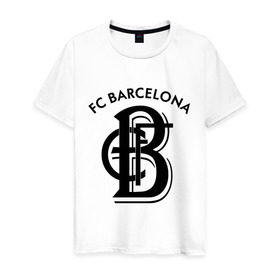 Мужская футболка хлопок с принтом FC Barcelona в Курске, 100% хлопок | прямой крой, круглый вырез горловины, длина до линии бедер, слегка спущенное плечо. | barcelona | fc | fc barcelona | footbal club | барселона | лого | логотип | спорт | футбол | футбольный клуб