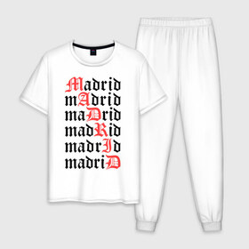 Мужская пижама хлопок с принтом Real Madrid в Курске, 100% хлопок | брюки и футболка прямого кроя, без карманов, на брюках мягкая резинка на поясе и по низу штанин
 | 1902 | fc | footbal club | real madrid | лого | логотип | реал мадрид | спорт | футбол | футбольный клуб