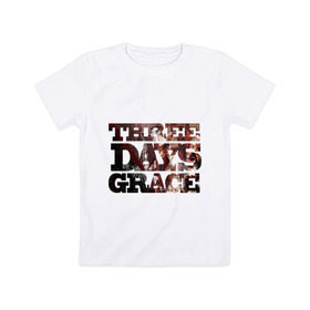 Детская футболка хлопок с принтом Three days grace (dark) в Курске, 100% хлопок | круглый вырез горловины, полуприлегающий силуэт, длина до линии бедер | Тематика изображения на принте: three days grace