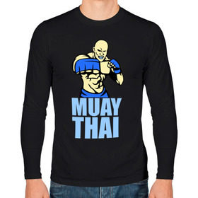 Мужской лонгслив хлопок с принтом Muay Thai (Тайский бокс) в Курске, 100% хлопок |  | Тематика изображения на принте: 