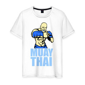 Мужская футболка хлопок с принтом Muay Thai (Тайский бокс) в Курске, 100% хлопок | прямой крой, круглый вырез горловины, длина до линии бедер, слегка спущенное плечо. | 
