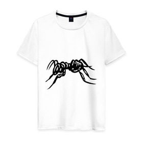 Мужская футболка хлопок с принтом Муравей в Курске, 100% хлопок | прямой крой, круглый вырез горловины, длина до линии бедер, слегка спущенное плечо. | Тематика изображения на принте: муравей | насекомые