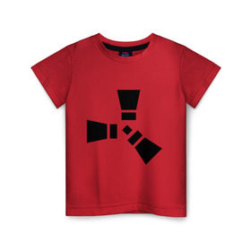 Детская футболка хлопок с принтом Rust в Курске, 100% хлопок | круглый вырез горловины, полуприлегающий силуэт, длина до линии бедер | Тематика изображения на принте: playrust | rust | раст