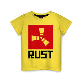 Детская футболка хлопок с принтом Rust в Курске, 100% хлопок | круглый вырез горловины, полуприлегающий силуэт, длина до линии бедер | playrust | rust | раст