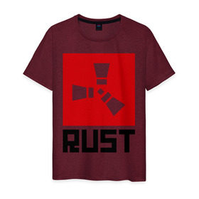 Мужская футболка хлопок с принтом Rust в Курске, 100% хлопок | прямой крой, круглый вырез горловины, длина до линии бедер, слегка спущенное плечо. | playrust | rust | раст