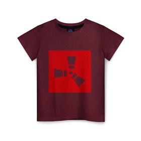 Детская футболка хлопок с принтом Rust в Курске, 100% хлопок | круглый вырез горловины, полуприлегающий силуэт, длина до линии бедер | playrust | rust | раст