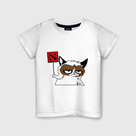 Детская футболка хлопок с принтом Веселая Dota2 в Курске, 100% хлопок | круглый вырез горловины, полуприлегающий силуэт, длина до линии бедер | dota | dota2 | дота | дотан | дотка | осторожно дота