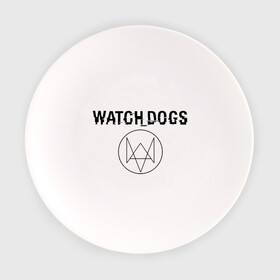 Тарелка с принтом Watch Dogs в Курске, фарфор | диаметр - 210 мм
диаметр для нанесения принта - 120 мм | Тематика изображения на принте: watch dogs