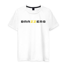 Мужская футболка хлопок с принтом Brazzers в Курске, 100% хлопок | прямой крой, круглый вырез горловины, длина до линии бедер, слегка спущенное плечо. | brazzers