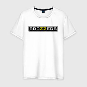 Мужская футболка хлопок с принтом Brazzers в Курске, 100% хлопок | прямой крой, круглый вырез горловины, длина до линии бедер, слегка спущенное плечо. | brazzers