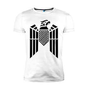 Мужская футболка премиум с принтом Немецкий гербовый орел в Курске, 92% хлопок, 8% лайкра | приталенный силуэт, круглый вырез ворота, длина до линии бедра, короткий рукав | геральдика | герб | орел | птица