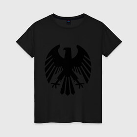 Женская футболка хлопок с принтом Немецкий гербовый орёл в Курске, 100% хлопок | прямой крой, круглый вырез горловины, длина до линии бедер, слегка спущенное плечо | геральдика | герб | немецкий | орел | птица | рисунок