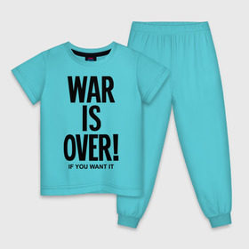 Детская пижама хлопок с принтом War is over if you want в Курске, 100% хлопок |  брюки и футболка прямого кроя, без карманов, на брюках мягкая резинка на поясе и по низу штанин
 | over | swag | want | war | you | война | если | кончилась | окончена | свэг | хочешь