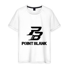 Мужская футболка хлопок с принтом Point Blank в Курске, 100% хлопок | прямой крой, круглый вырез горловины, длина до линии бедер, слегка спущенное плечо. | pb | поинт блэнк
