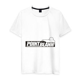 Мужская футболка хлопок с принтом Point Blank в Курске, 100% хлопок | прямой крой, круглый вырез горловины, длина до линии бедер, слегка спущенное плечо. | 