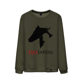 Мужской свитшот хлопок с принтом Конный спорт - лошади в Курске, 100% хлопок |  | Тематика изображения на принте: equi | sapiens | жокей | кони | конный | лошади