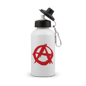 Бутылка спортивная с принтом Анархист в Курске, металл | емкость — 500 мл, в комплекте две пластиковые крышки и карабин для крепления | анархия | мама