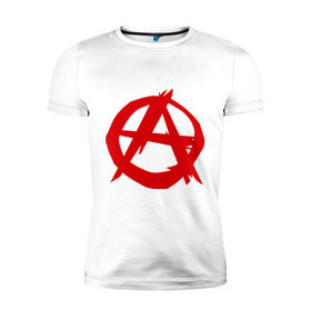 Мужская футболка премиум с принтом Анархист в Курске, 92% хлопок, 8% лайкра | приталенный силуэт, круглый вырез ворота, длина до линии бедра, короткий рукав | анархия | мама