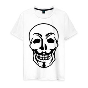 Мужская футболка хлопок с принтом Анонимус - череп в Курске, 100% хлопок | прямой крой, круглый вырез горловины, длина до линии бедер, слегка спущенное плечо. | скелет