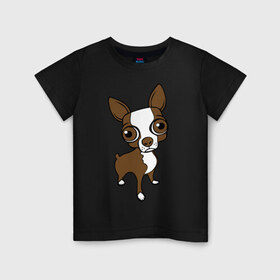 Детская футболка хлопок с принтом Милая собачка в Курске, 100% хлопок | круглый вырез горловины, полуприлегающий силуэт, длина до линии бедер | милая | пес | собака | собачка | терьер | той | чихуахуа