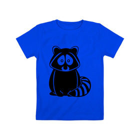Детская футболка хлопок с принтом Милый енот в Курске, 100% хлопок | круглый вырез горловины, полуприлегающий силуэт, длина до линии бедер | Тематика изображения на принте: енот