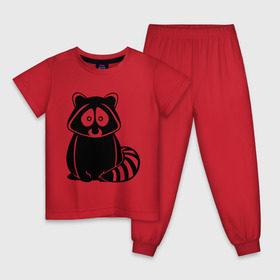 Детская пижама хлопок с принтом Милый енот в Курске, 100% хлопок |  брюки и футболка прямого кроя, без карманов, на брюках мягкая резинка на поясе и по низу штанин
 | енот