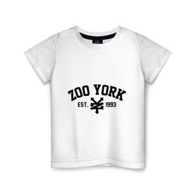 Детская футболка хлопок с принтом Zoo York в Курске, 100% хлопок | круглый вырез горловины, полуприлегающий силуэт, длина до линии бедер | 300 | york | zoo | антибренд | зоо | йорк