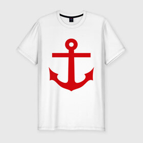 Мужская футболка премиум с принтом Якорь в Курске, 92% хлопок, 8% лайкра | приталенный силуэт, круглый вырез ворота, длина до линии бедра, короткий рукав | Тематика изображения на принте: anchor | captain | sailor | вмф | волна | девушке | капитан | корабль | любимому | матрос | море | моряк | моряку | мужчине | палуба | парню | подарок | штиль | шторм | якорь