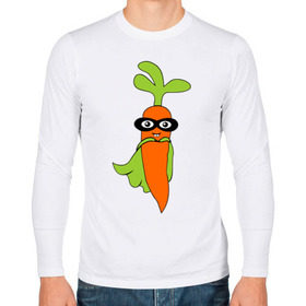 Мужской лонгслив хлопок с принтом Супер-морковь в Курске, 100% хлопок |  | супергерой