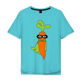 Мужская футболка хлопок Oversize с принтом Супер-морковь в Курске, 100% хлопок | свободный крой, круглый ворот, “спинка” длиннее передней части | супергерой