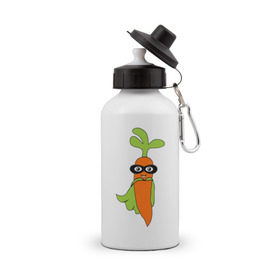 Бутылка спортивная с принтом Супер-морковь в Курске, металл | емкость — 500 мл, в комплекте две пластиковые крышки и карабин для крепления | супергерой