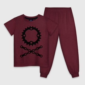 Детская пижама хлопок с принтом Велосипедная цепь и звездочка в Курске, 100% хлопок |  брюки и футболка прямого кроя, без карманов, на брюках мягкая резинка на поясе и по низу штанин
 | пират