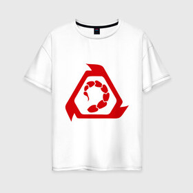 Женская футболка хлопок Oversize с принтом Сommand & conquer Brotherhood в Курске, 100% хлопок | свободный крой, круглый ворот, спущенный рукав, длина до линии бедер
 | command | conquer | игра | эмблема