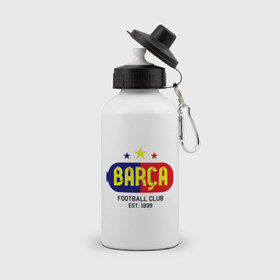 Бутылка спортивная с принтом Barcelona Football club в Курске, металл | емкость — 500 мл, в комплекте две пластиковые крышки и карабин для крепления | barca | barcelona | club | football | барселона | клуб | футбол