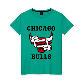 Женская футболка хлопок с принтом Chicago Bulls Swag в Курске, 100% хлопок | прямой крой, круглый вырез горловины, длина до линии бедер, слегка спущенное плечо | bulls | chicago | new | swag | буллс | чикаго
