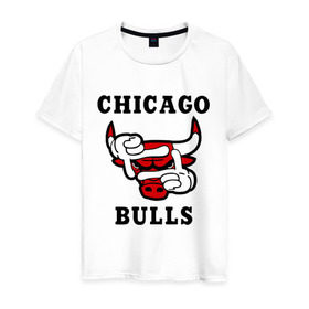 Мужская футболка хлопок с принтом Chicago Bulls Swag в Курске, 100% хлопок | прямой крой, круглый вырез горловины, длина до линии бедер, слегка спущенное плечо. | Тематика изображения на принте: bulls | chicago | new | swag | буллс | чикаго