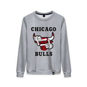 Женский свитшот хлопок с принтом Chicago Bulls Swag в Курске, 100% хлопок | прямой крой, круглый вырез, на манжетах и по низу широкая трикотажная резинка  | bulls | chicago | new | swag | буллс | чикаго