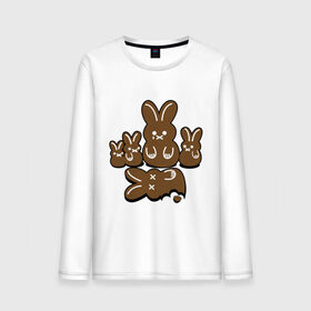 Мужской лонгслив хлопок с принтом Шоколадные кролики в Курске, 100% хлопок |  | chocolate | death | rabbit | еда | зайцы | заяц | зверь | кролик | шоколад