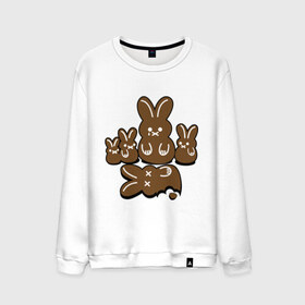 Мужской свитшот хлопок с принтом Шоколадные кролики в Курске, 100% хлопок |  | chocolate | death | rabbit | еда | зайцы | заяц | зверь | кролик | шоколад