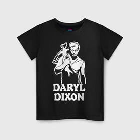 Детская футболка хлопок с принтом Daryl Dixon в Курске, 100% хлопок | круглый вырез горловины, полуприлегающий силуэт, длина до линии бедер | 